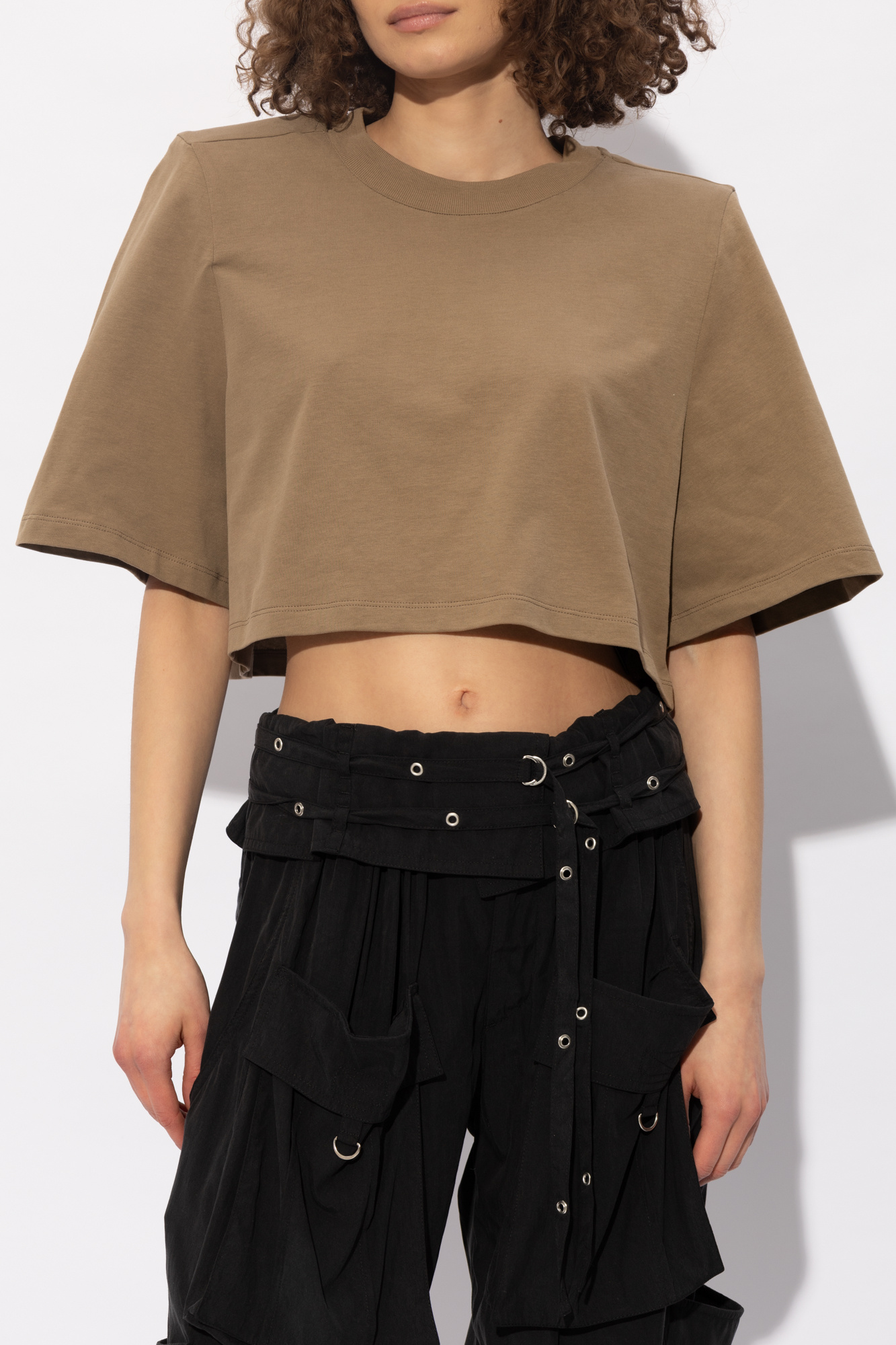 Tシャツ・カットソー Isabel Marant FW25 ZAELY CROPPED TEE (TS0204FAA1N41I 01BK) Zaely Tee-Shirt Woman black | ISABEL MARANT Official online